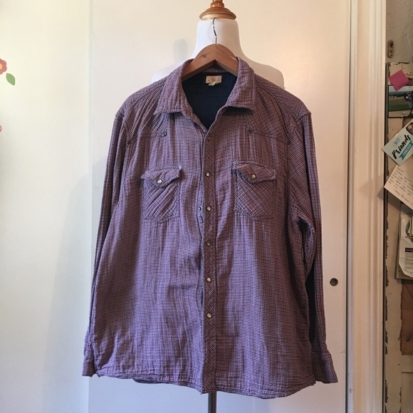 Trevero long sleeve button front plated print shirt size:XXL - Picture 1 of 8